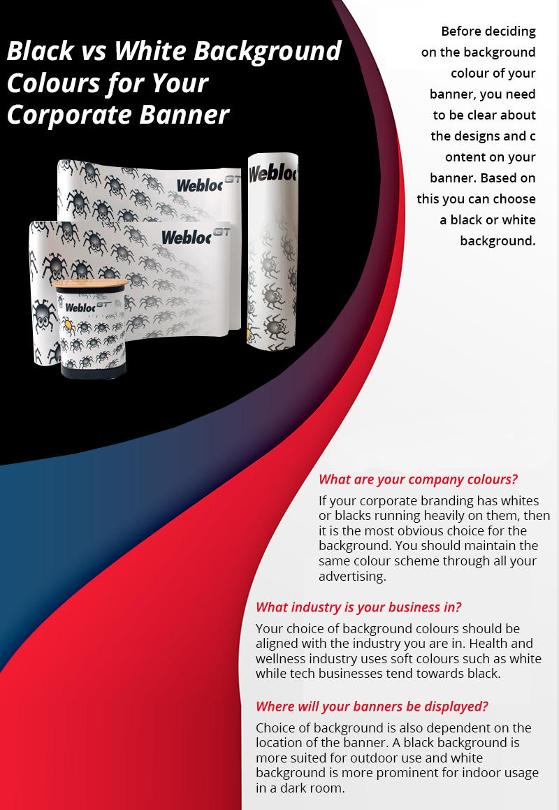 Black vs White Background Colours for Your Corporate Banner